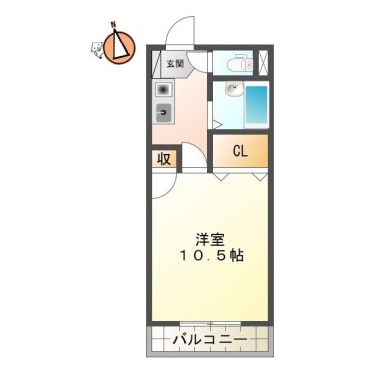 庄町 マンション 1K 403の間取り図