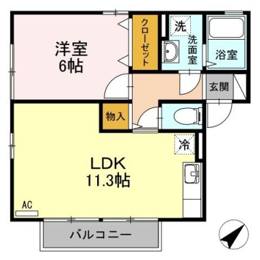 パレット田宮 201の間取り図