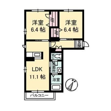 シャーメゾングランデ 303の間取り図