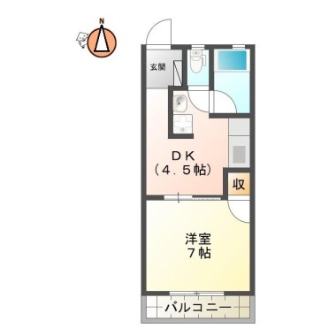 南庄町 アパート 1DK 102の間取り図