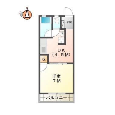 南庄町 アパート 1DK 103の間取り図