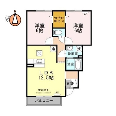 プルミエラムールI 102の間取り図