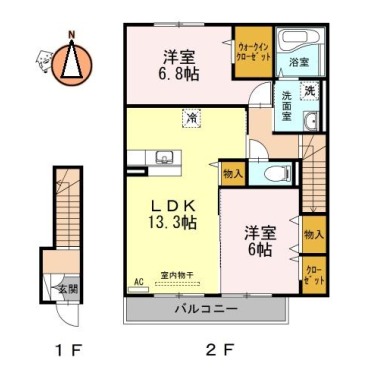 プルミエラムールI 202の間取り図