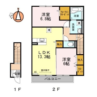 プルミエラムールI 202の間取り図