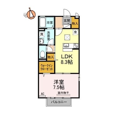ディアコート壱番館 201の間取り図