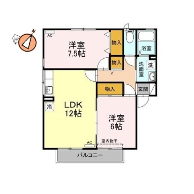 アムールD 101の間取り図