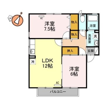 アムールD 201の間取り図
