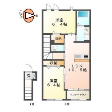 ルナキャット 206の間取り図