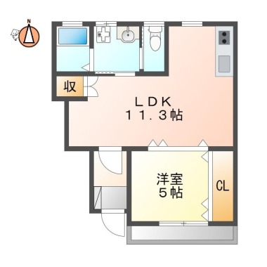 南庄町 アパート 1LDK 106の間取り図