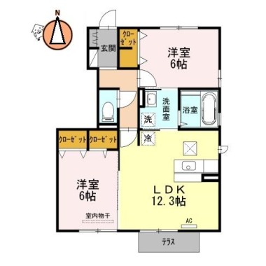 アヴァン ドゥースA 101の間取り図