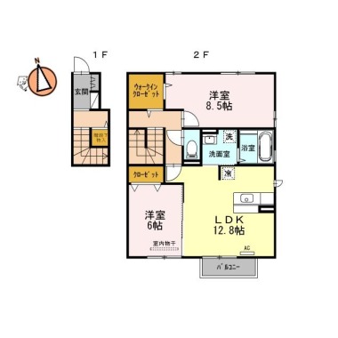 アヴァン ドゥースA 201の間取り図