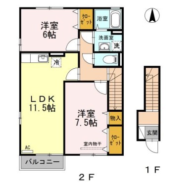 コスモスクエア D棟 B201の間取り図