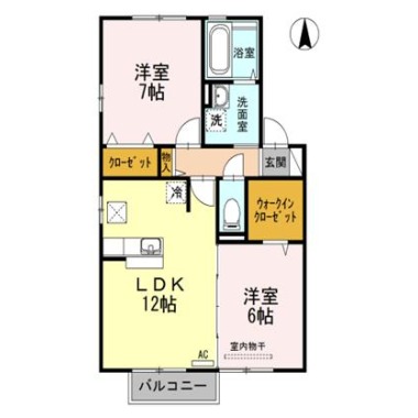 コスモスクエア D棟 C102の間取り図