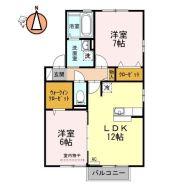 コスモスクエア D201の間取り図