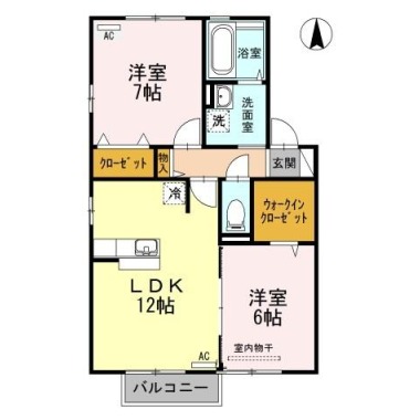 コスモスクエア D202の間取り図