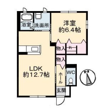 花ぽーと A棟 A101の間取り図