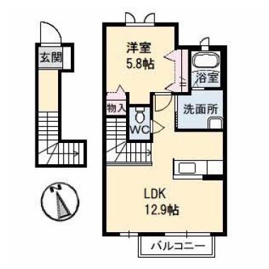 シャーメゾンパンジー 202の間取り図