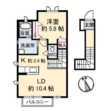 シャーメゾンパンジー 203の間取り図