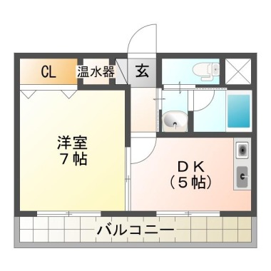 南末広町 マンション 1DK 302の間取り図