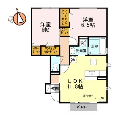 ウィズ山城 C棟 103の間取り図