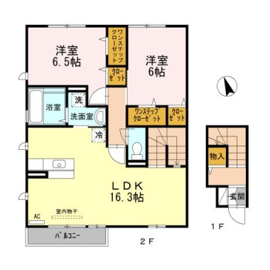 ウィズ山城 C棟 201の間取り図
