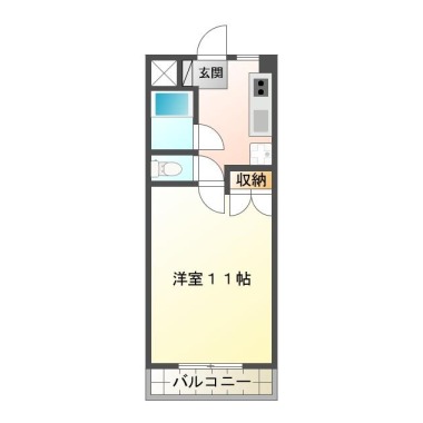 中常三島町 アパート 1K 102の間取り図