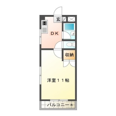 中常三島町 アパート 1K 201の間取り図