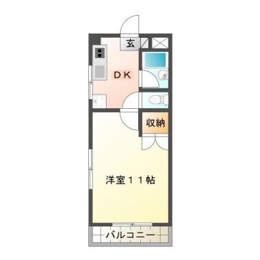 中常三島町 マンション 1K 401の間取り図