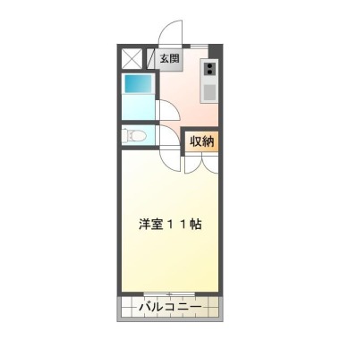 中常三島町 マンション 1K 403の間取り図