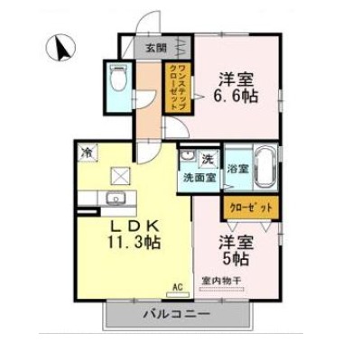 ロン・ラポール A棟 101の間取り図