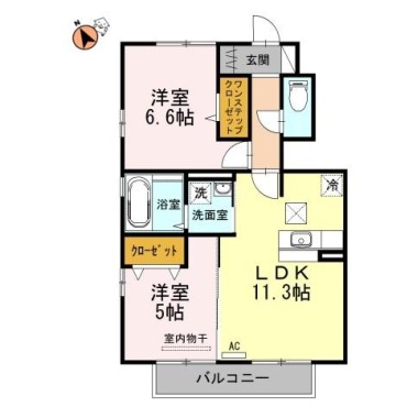 ロン・ラポール A棟 103の間取り図