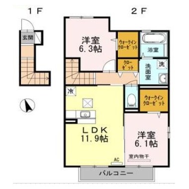 ロン・ラポール A棟 201の間取り図