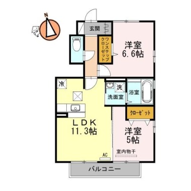 ロン・ラポール B棟 101の間取り図