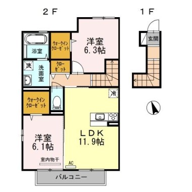 ロン・ラポール B棟 203の間取り図
