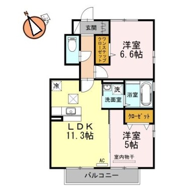 ロン・ラポール C棟 101の間取り図