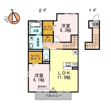 ロン・ラポール C棟 203の間取り図