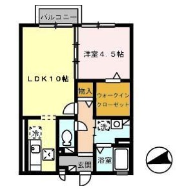 レセンテ住吉 101の間取り図