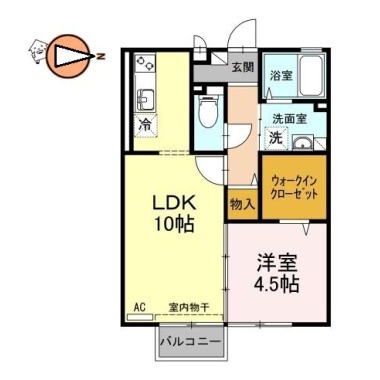 レセンテ住吉 201の間取り図