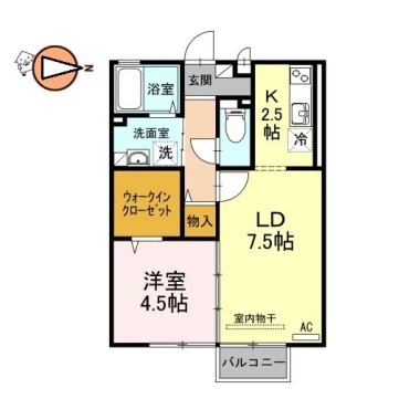 レセンテ住吉 205の間取り図