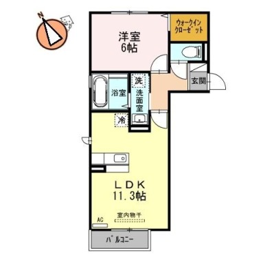 シャインクレールA棟 A103の間取り図