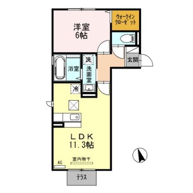 シャインクレールA棟 B103の間取り図