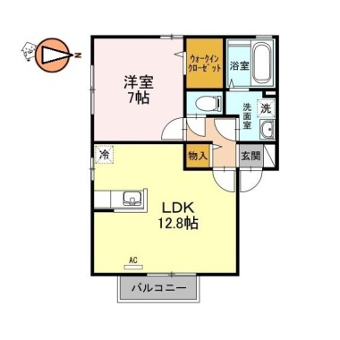 グランシャリオA棟 E201の間取り図