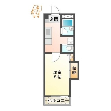 中前川町 マンション 1K 201の間取り図