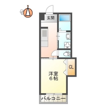 中前川町 マンション 1DK 203の間取り図