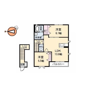 ガーデニアナナ A202の間取り図