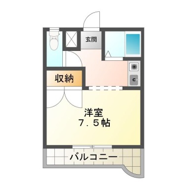 南庄町 マンション 1K 102の間取り図