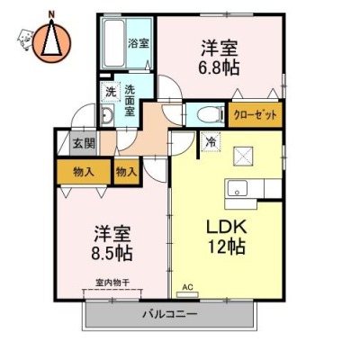 フェスティ佐古A棟 A101の間取り図