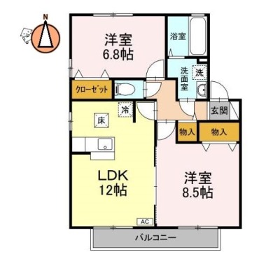 フェスティ佐古A棟 A102の間取り図