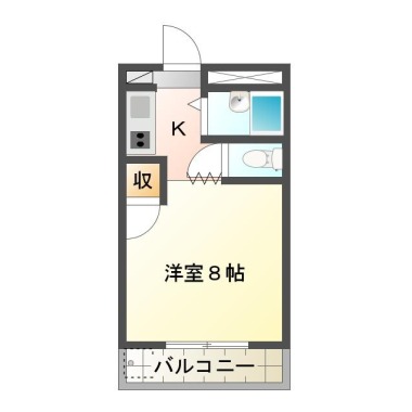 蔵本元町 アパート 1K 205の間取り図