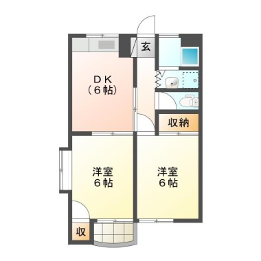 南佐古六番町 マンション 2DK 301の間取り図